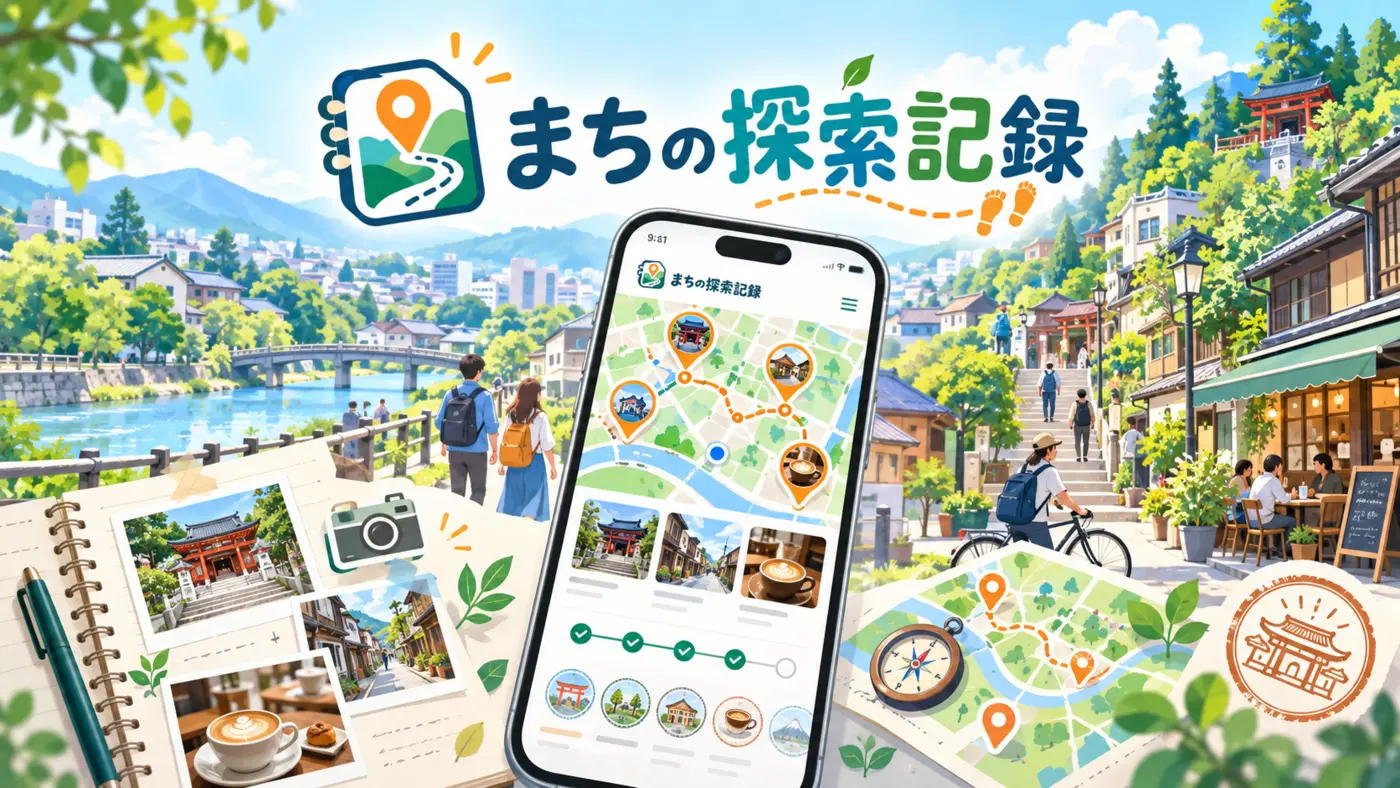 まちの探索記録 まち歩きと発見を地図に記録するアプリ